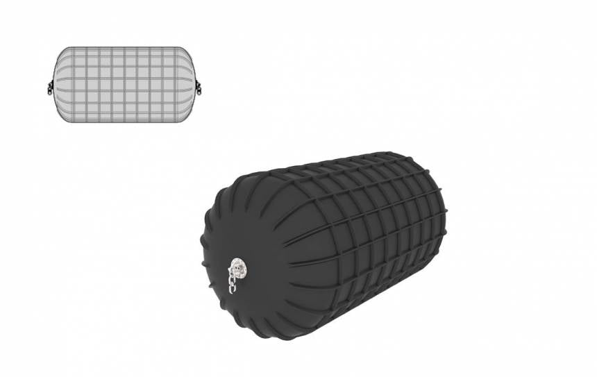 Pneumatic rubber fenders ribbed