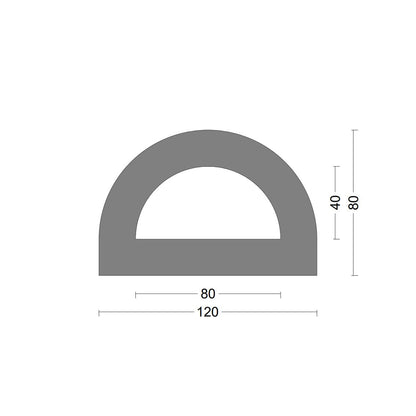 D fender rubber profile DD 120x80mm