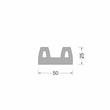 Rubber B-fender profile 50x25mm