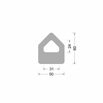 Rubber Delta fender profile 50x60mm