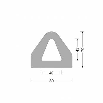 Rubber Delta fender profile 80x70mm