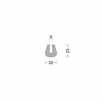 Rubber U-profile 22x23mm