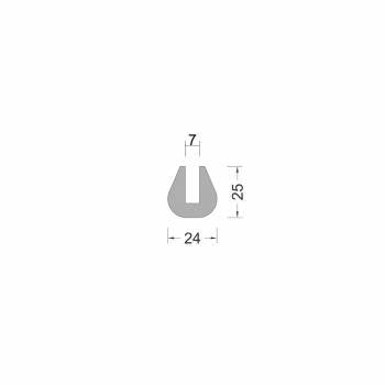Rubber U-profile 24x25mm